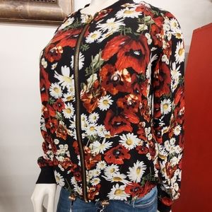 Tacera floral bomber  jacket
